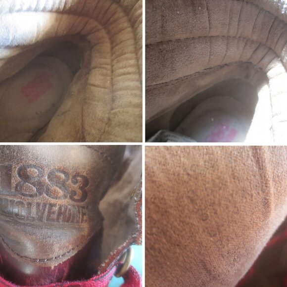 Wolverine 1883 "Bertel" Burgundy Ox Blood Leather Hiker Boots - Size 9.5 Men's. - Picture 14 of 14